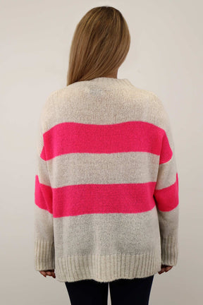 Pullover "Riga" - Beige/Pink