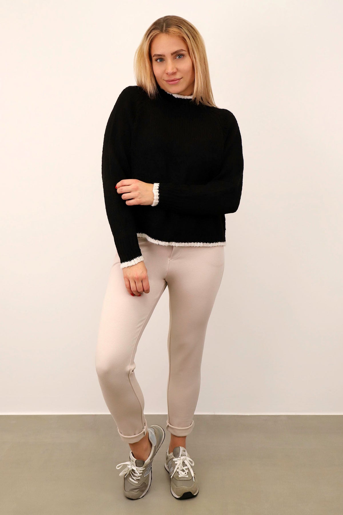 Pullover Stehkragen - Schwarz