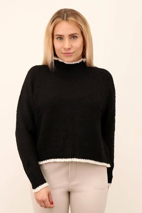 Pullover Stehkragen - Schwarz
