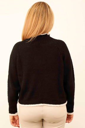 Pullover Stehkragen - Schwarz
