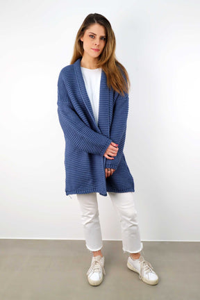Strickjacke "Grobstrick" - Hellblau (etwas heller als auf dem Bild)