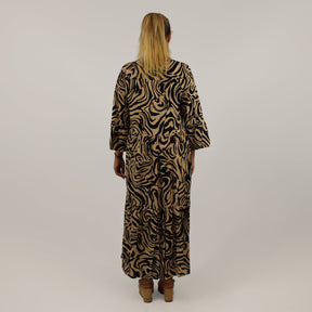 Maxikleid mit Druck - Schwarz