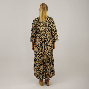 Maxikleid mit Druck - Khaki