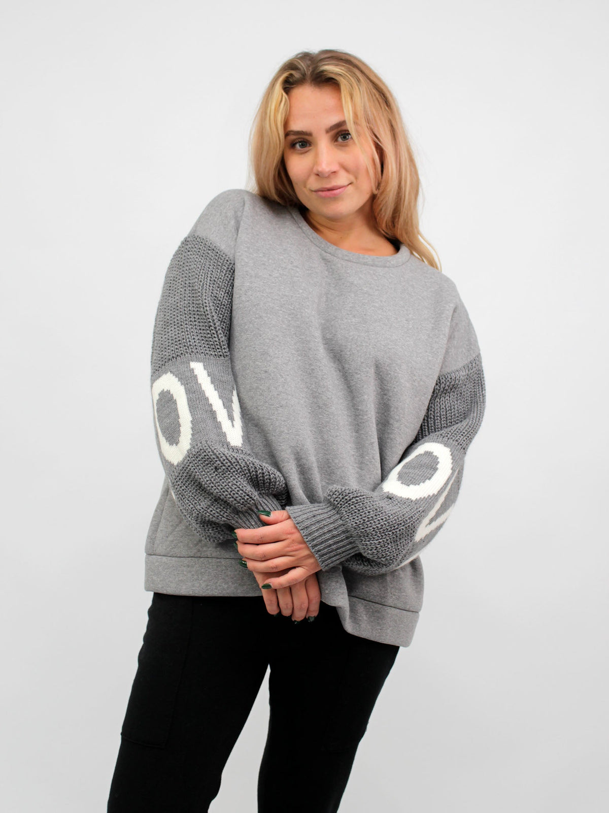 Pullover "Love" - Grau