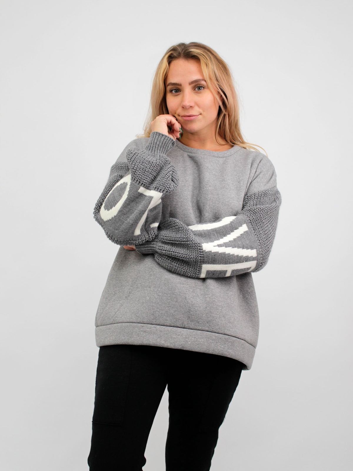 Pullover "Love" - Grau