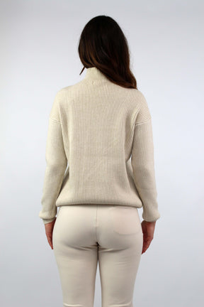 Pullover mit Stehkragen - Beige
