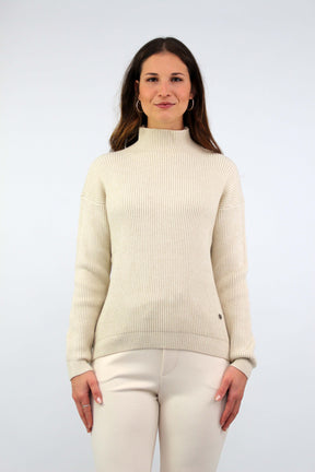 Pullover mit Stehkragen - Beige