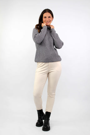 Pullover mit Stehkragen - Grau