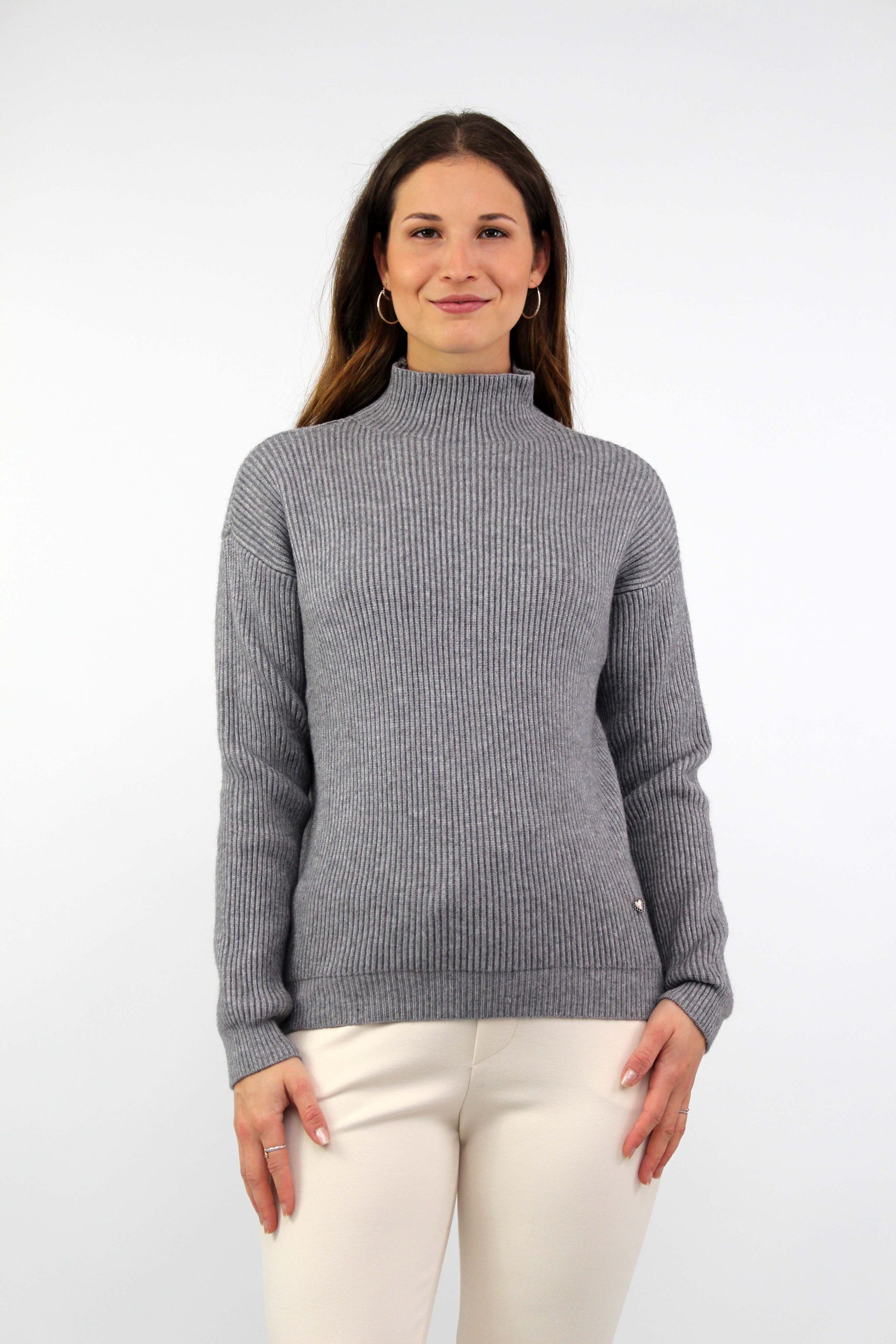 Pullover mit Stehkragen - Grau