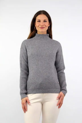 Pullover mit Stehkragen - Grau