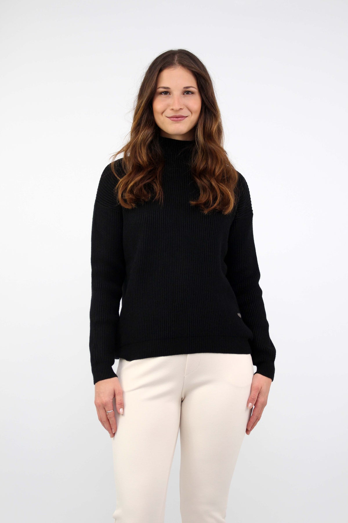 Pullover mit Stehkragen - Schwarz