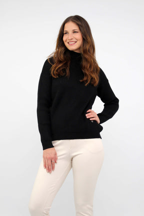 Pullover mit Stehkragen - Schwarz